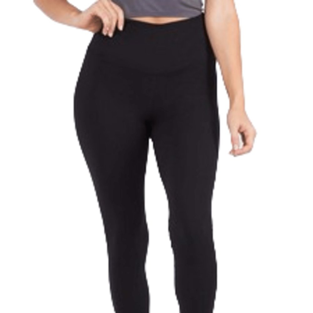 Women's high rise waistband leggings-Black